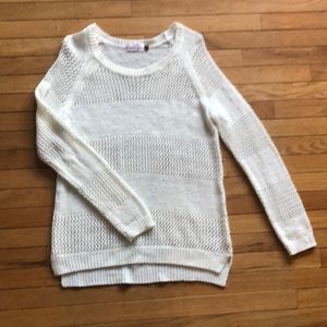 SO White Open Weave Sweater Size S